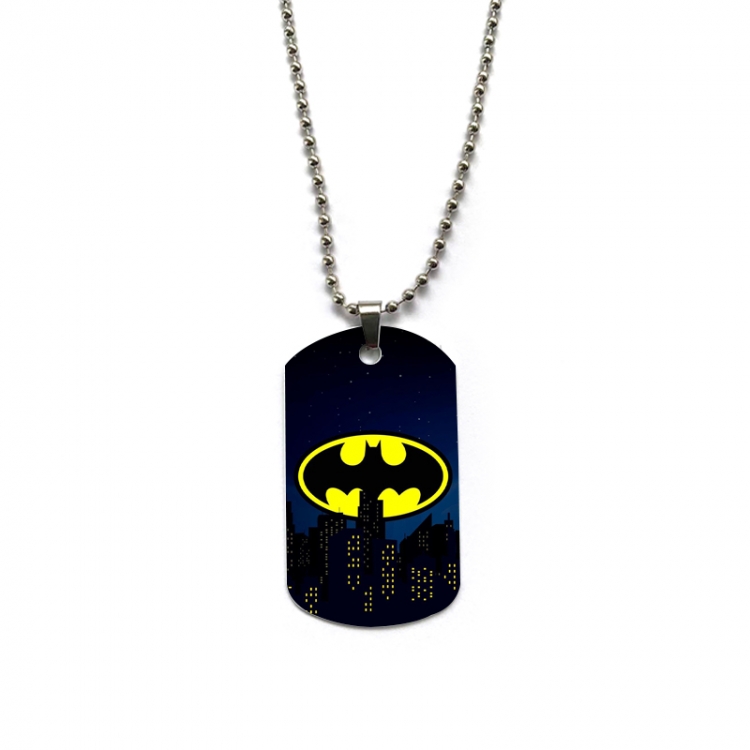 Batman Anime double-sided full color printed military brand necklace price for 5 pcs