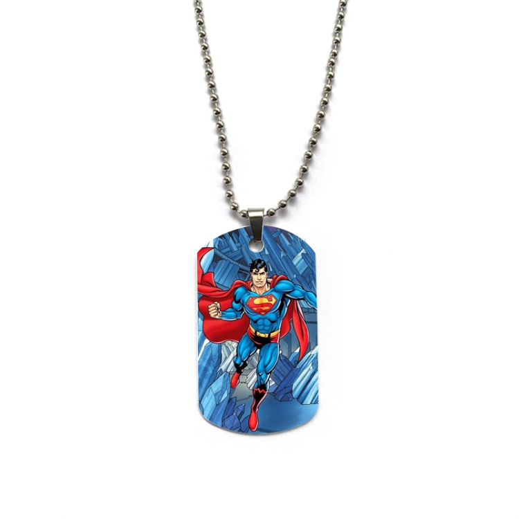 Superman Anime double-sided full color printed military brand necklace price for 5 pcs