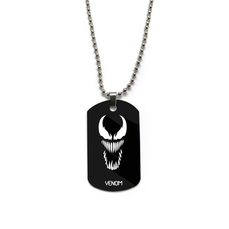 venom Anime double-sided full color printed military brand necklace price for 5 pcs