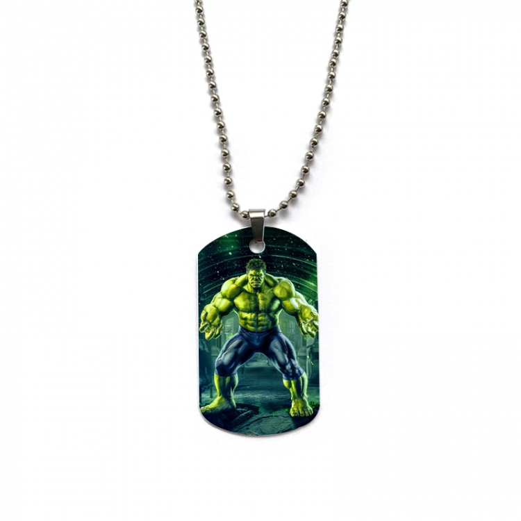The Hulk Anime double-sided full color printed military brand necklace price for 5 pcs