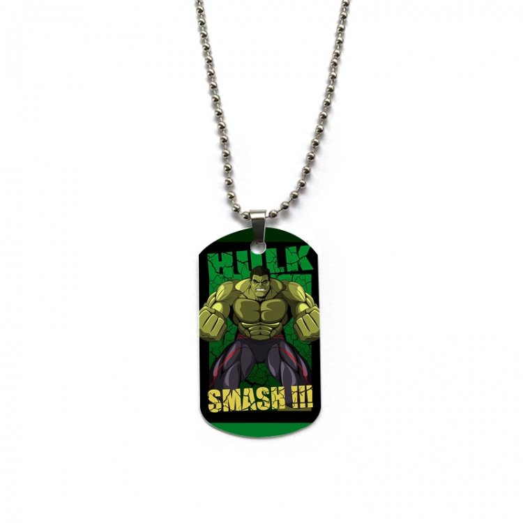 The Hulk Anime double-sided full color printed military brand necklace price for 5 pcs