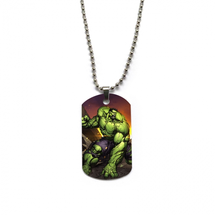 The Hulk Anime double-sided full color printed military brand necklace price for 5 pcs