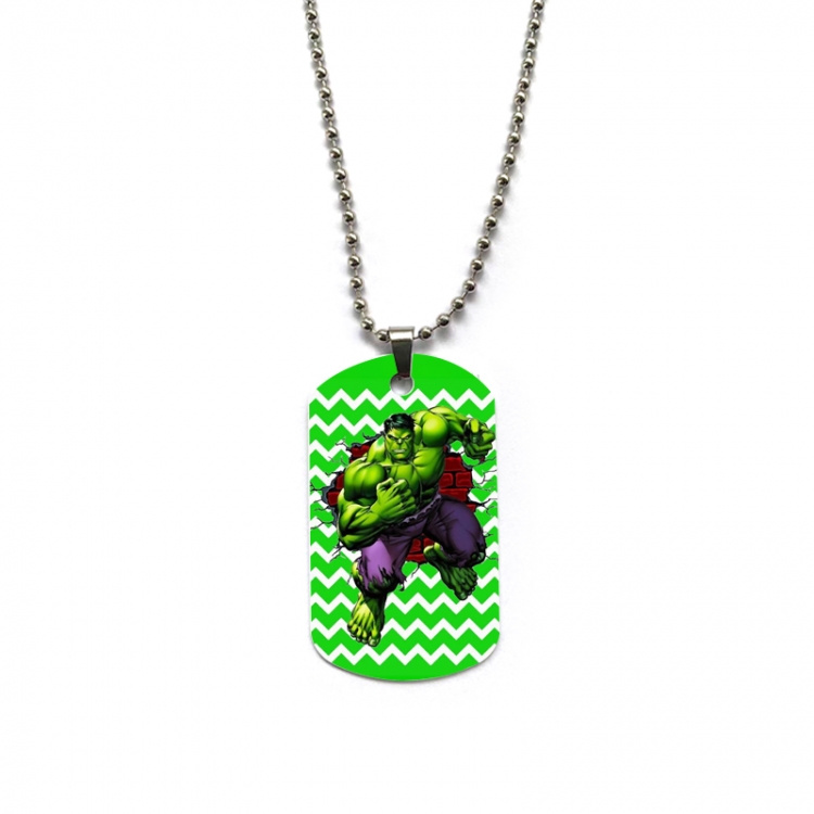 The Hulk Anime double-sided full color printed military brand necklace price for 5 pcs