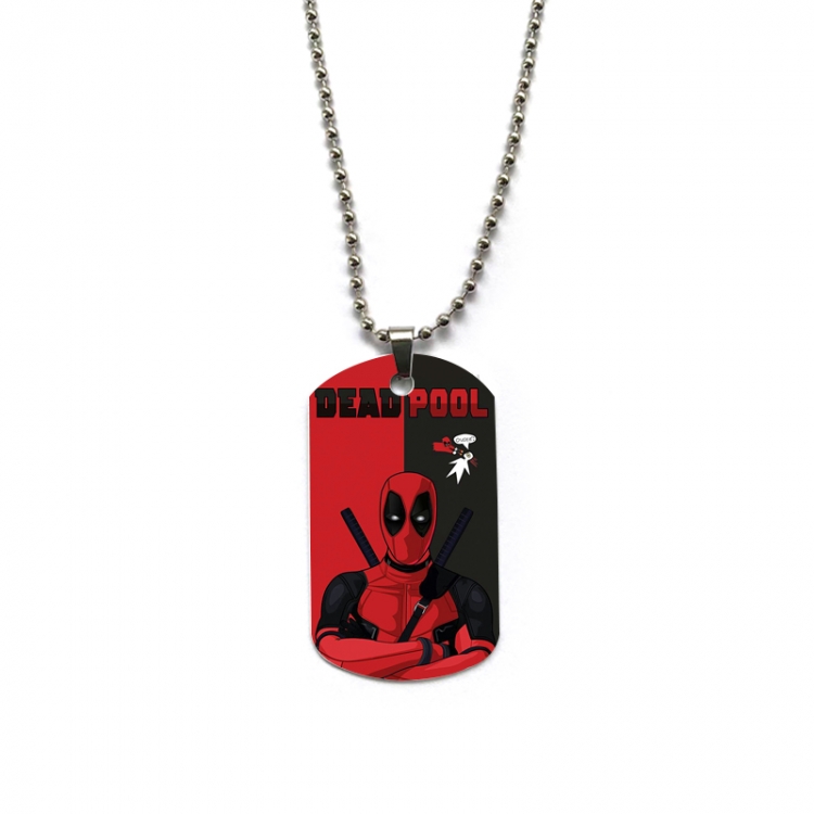 Deadpool Anime double-sided full color printed military brand necklace price for 5 pcs