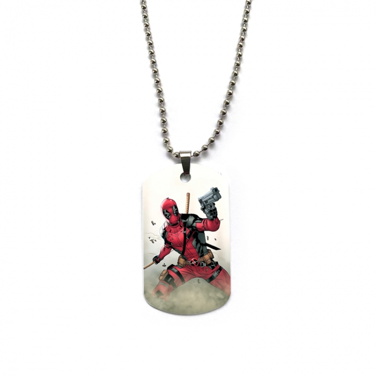Deadpool Anime double-sided full color printed military brand necklace price for 5 pcs