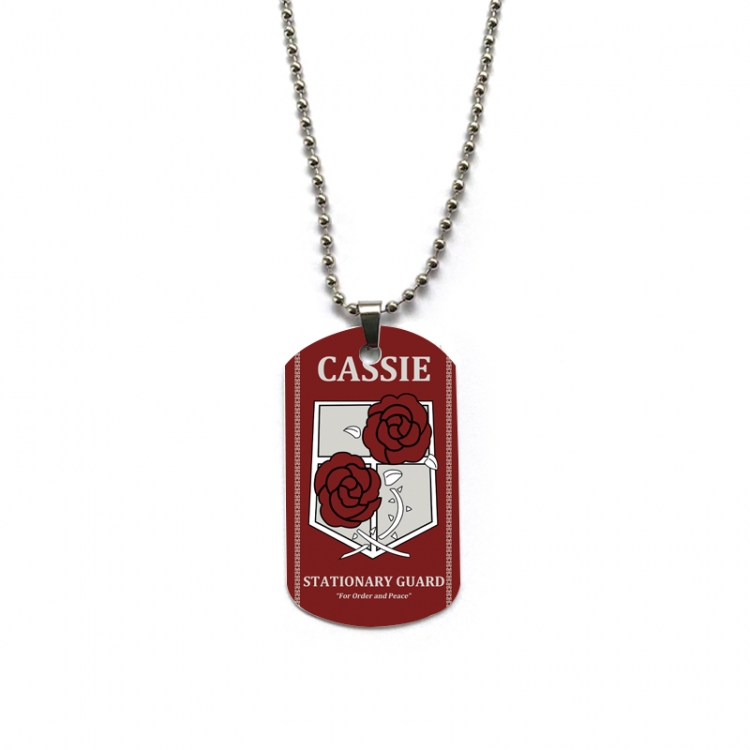 Shingeki no Kyojin Anime double-sided full color printed military brand necklace price for 5 pcs
