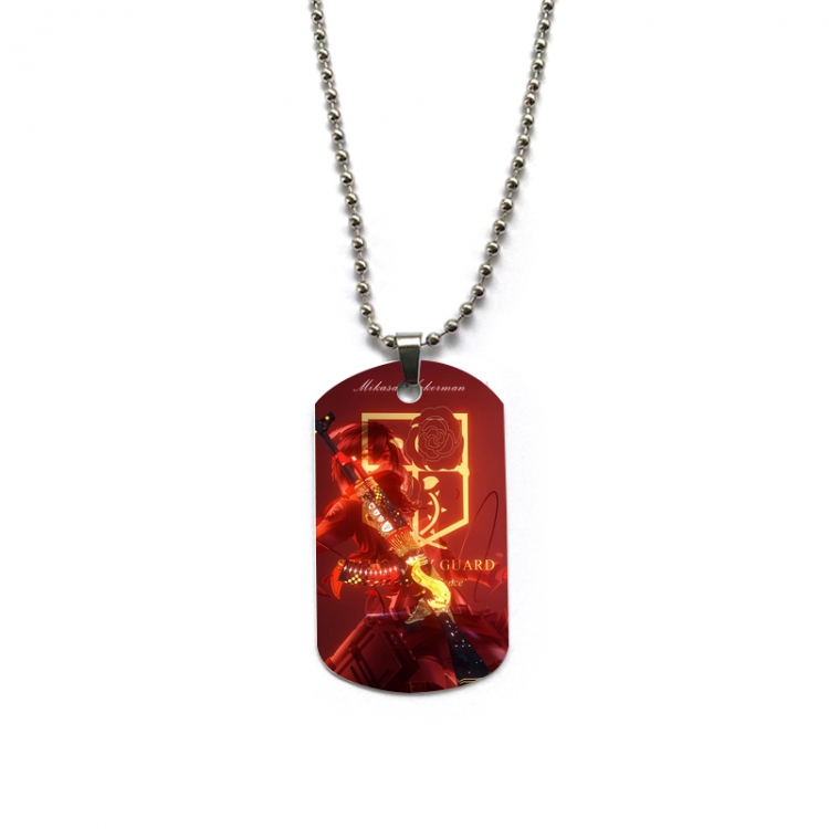 Shingeki no Kyojin Anime double-sided full color printed military brand necklace price for 5 pcs