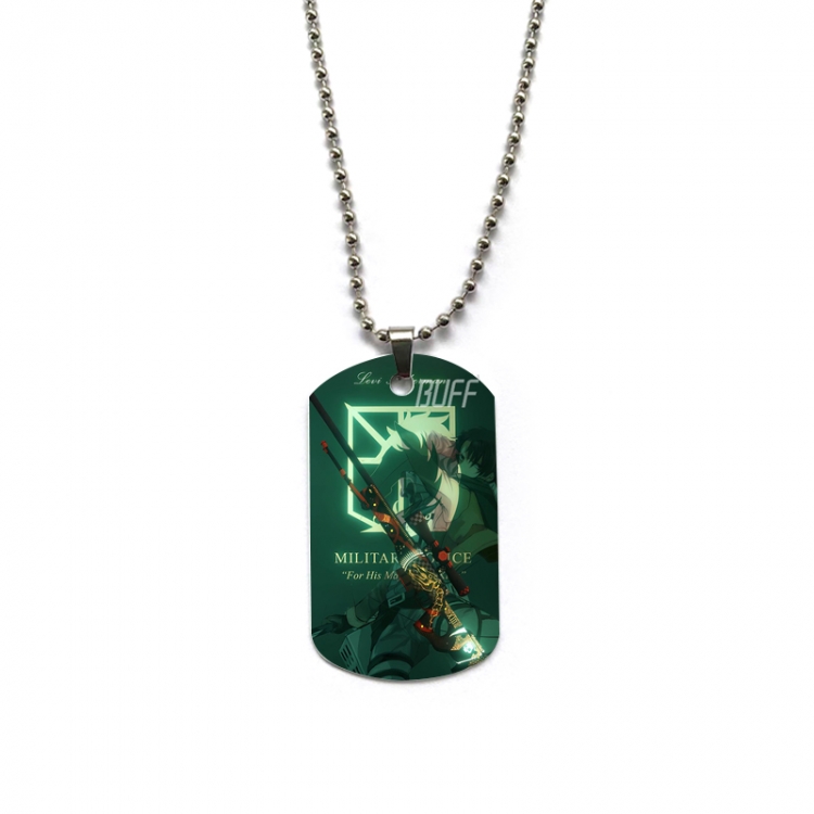 Shingeki no Kyojin Anime double-sided full color printed military brand necklace price for 5 pcs