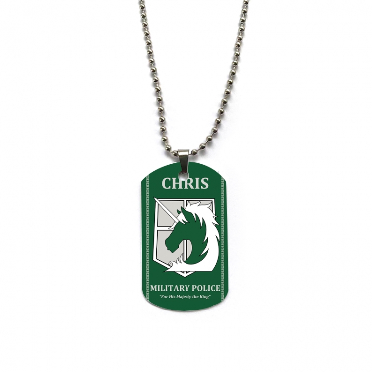 Shingeki no Kyojin Anime double-sided full color printed military brand necklace price for 5 pcs