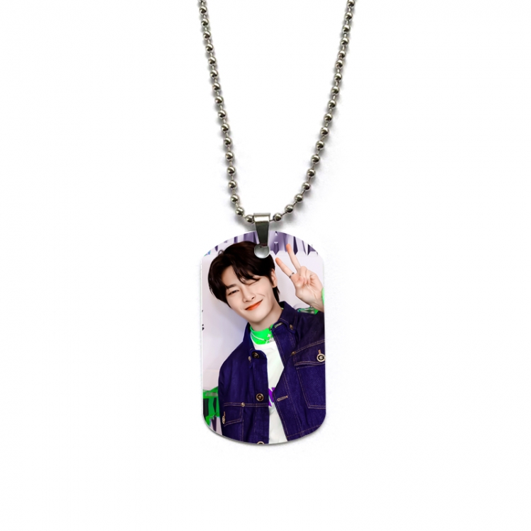 stray-kids Anime double-sided full color printed military brand necklace price for 5 pcs