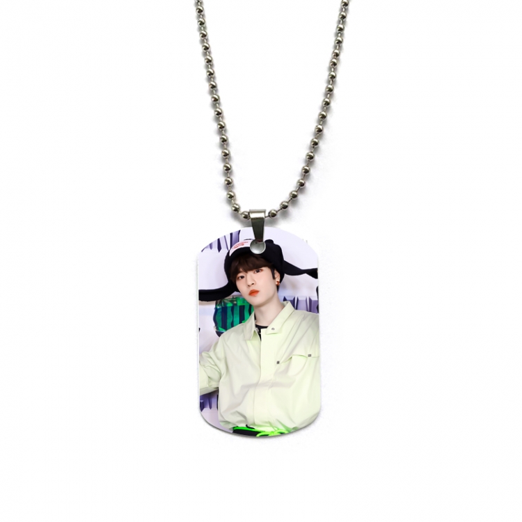 stray-kids Anime double-sided full color printed military brand necklace price for 5 pcs