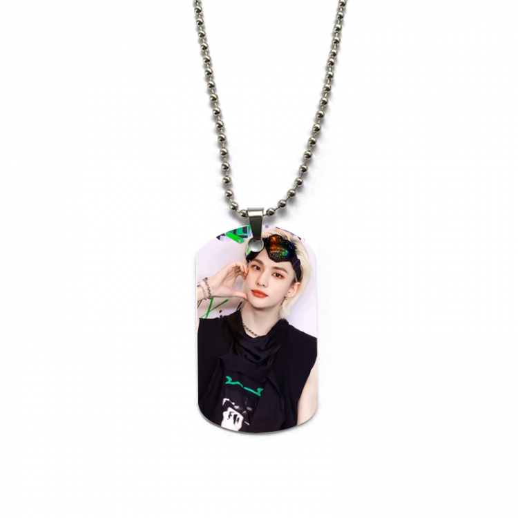 stray-kids Anime double-sided full color printed military brand necklace price for 5 pcs