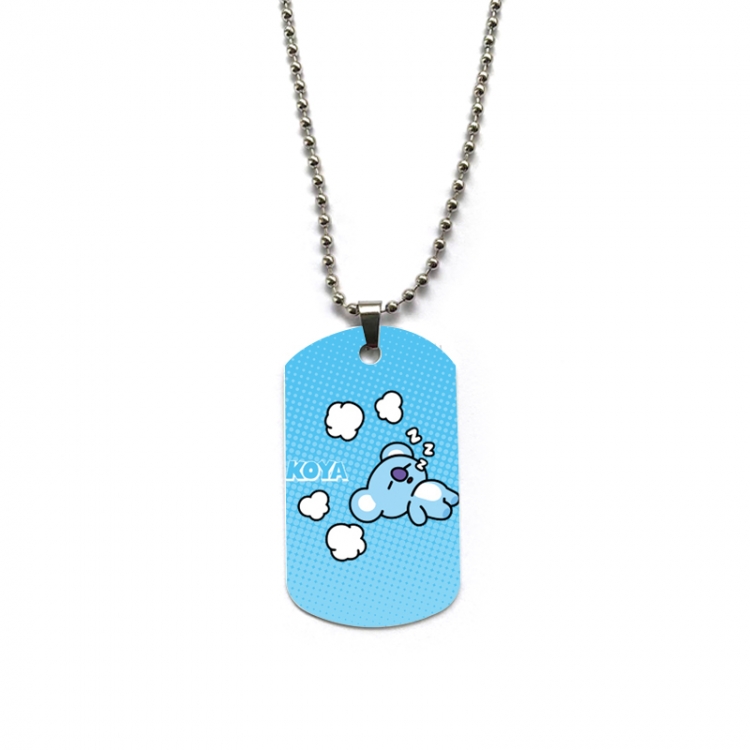 BTS Anime double-sided full color printed military brand necklace price for 5 pcs