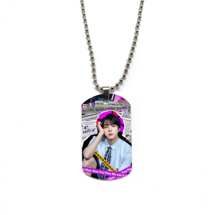 BTS Anime double-sided full color printed military brand necklace price for 5 pcs