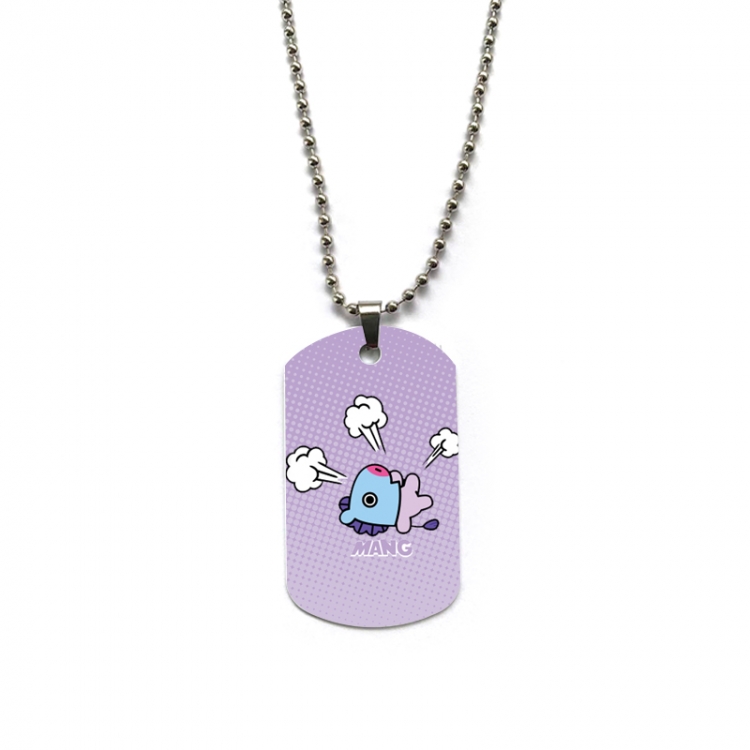 BTS Anime double-sided full color printed military brand necklace price for 5 pcs