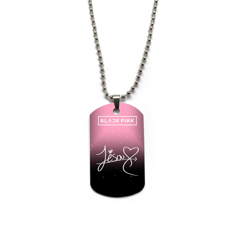 BLACKPINK Anime double-sided full color printed military brand necklace price for 5 pcs