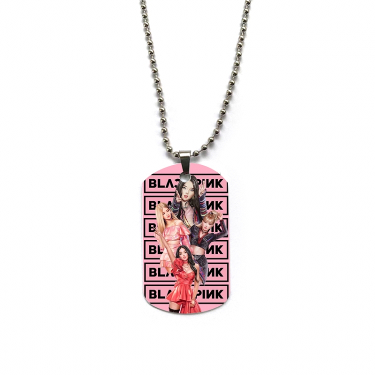 BLACKPINK Anime double-sided full color printed military brand necklace price for 5 pcs