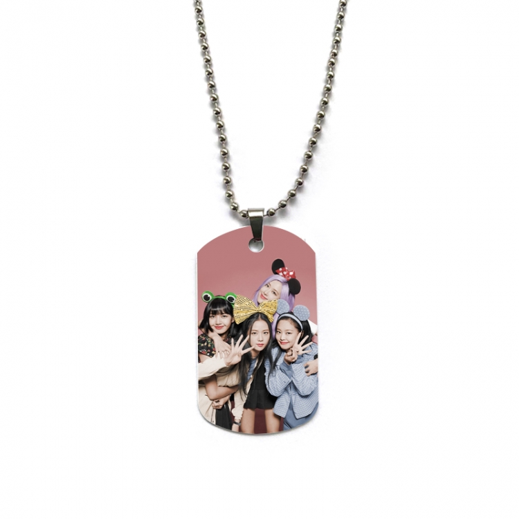 BLACKPINK Anime double-sided full color printed military brand necklace price for 5 pcs
