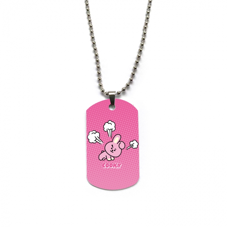 BTS Anime double-sided full color printed military brand necklace price for 5 pcs