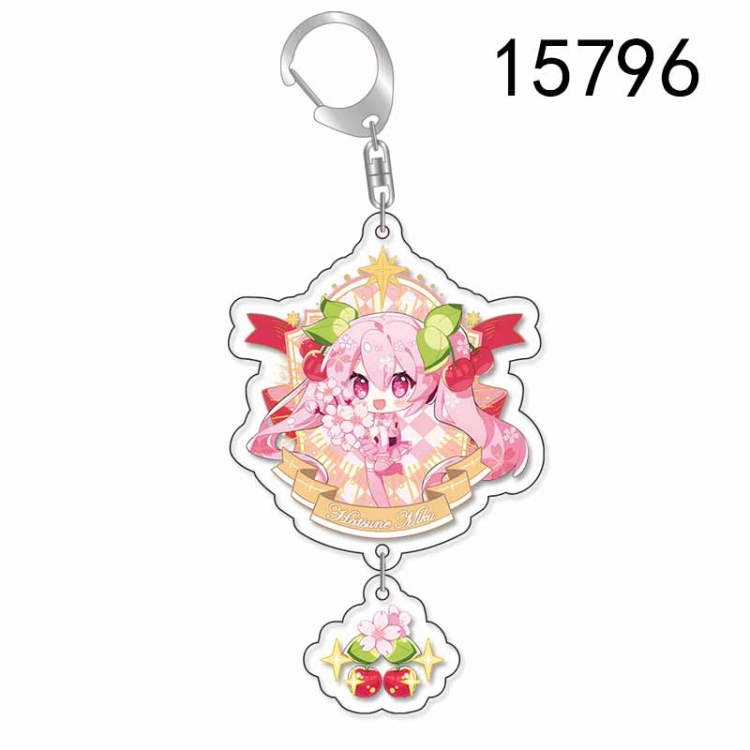 Hatsune Miku Anime acrylic Pendant Key Chain  price for 5 pcs