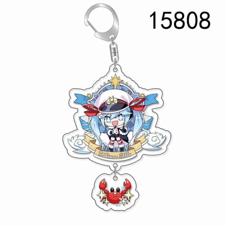 Hatsune Miku Anime acrylic Pendant Key Chain  price for 5 pcs
