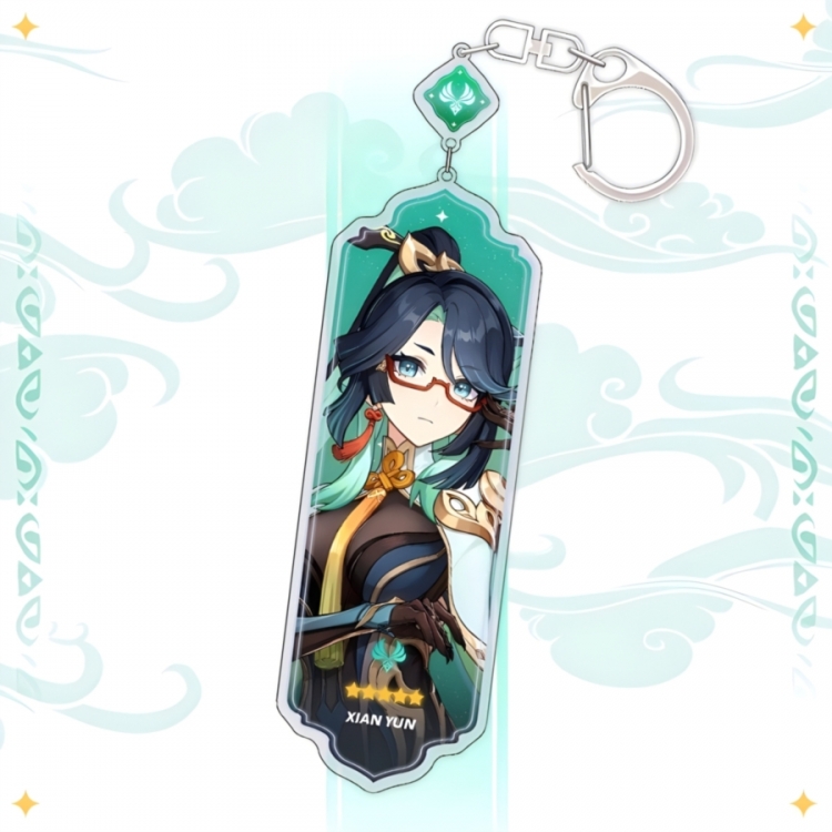 Genshin Impact Anime peripheral acrylic keychain Long pendant 8.5cm price for 5 pcs