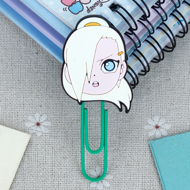 Naruto U-shaped PVC soft rubber bookmark metal clip stationery colored paper clip price for 20 pcs