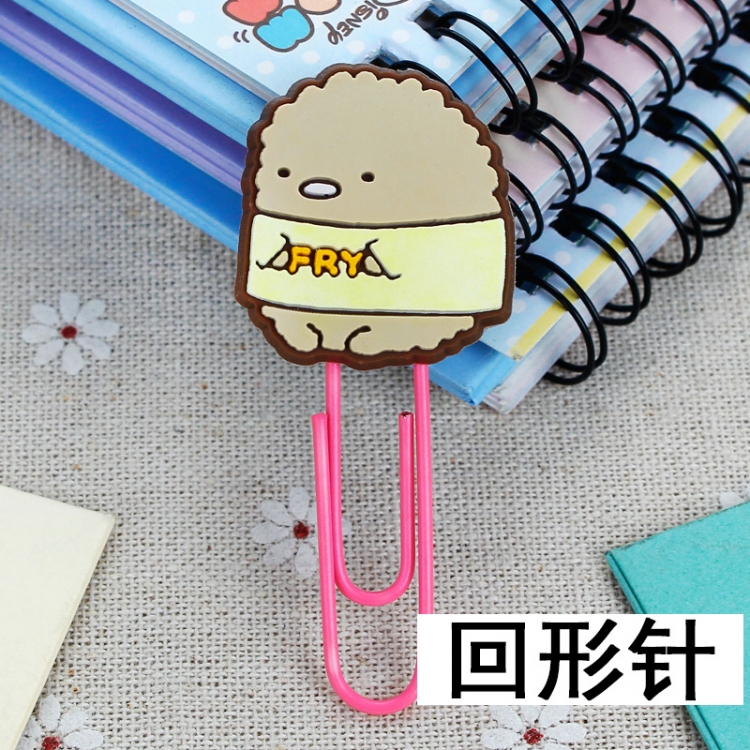 Corner creatures U-shaped PVC soft rubber bookmark metal clip stationery colored paper clip price for 20 pcs