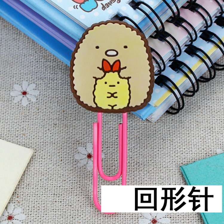 Corner creatures U-shaped PVC soft rubber bookmark metal clip stationery colored paper clip price for 20 pcs