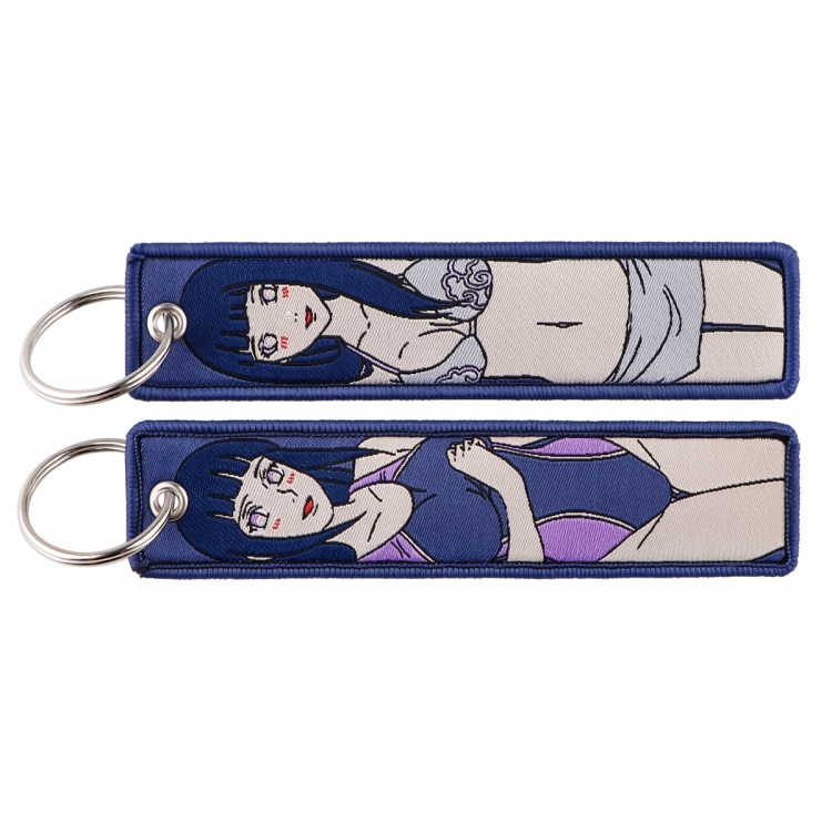 Naruto Double sided color woven label keychain with thickened hanging rope 13x3cm 10G price for 5 pcs