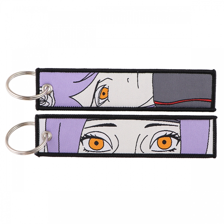 Naruto Double sided color woven label keychain with thickened hanging rope 13x3cm 10G price for 5 pcs