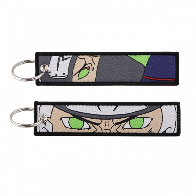 Naruto Double sided color woven label keychain with thickened hanging rope 13x3cm 10G price for 5 pcs