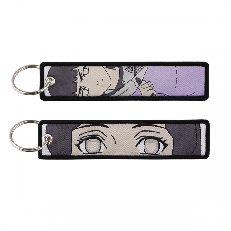 Naruto Double sided color woven label keychain with thickened hanging rope 13x3cm 10G price for 5 pcs