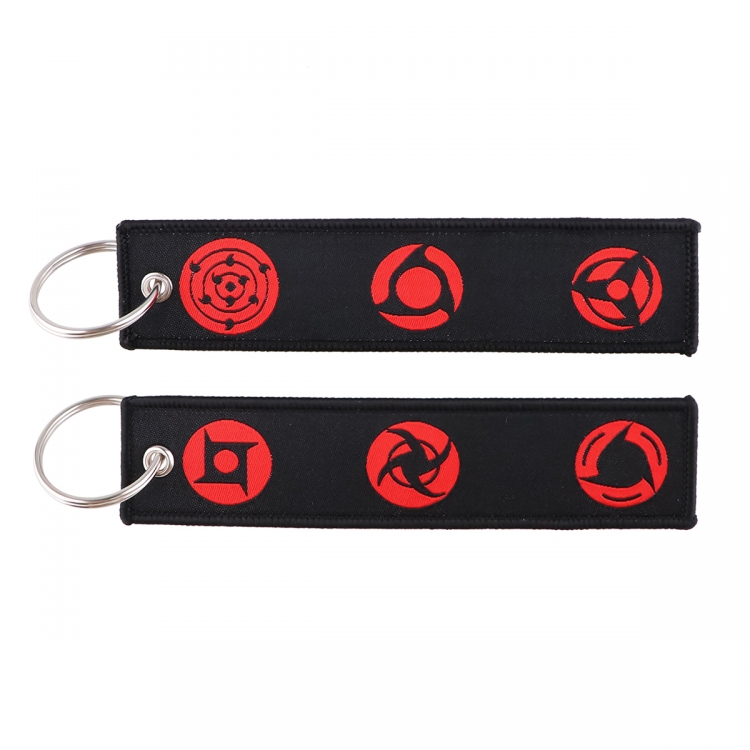 Naruto Double sided color woven label keychain with thickened hanging rope 13x3cm 10G price for 5 pcs