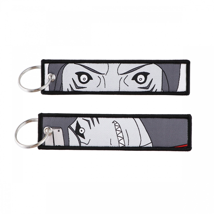 Naruto Double sided color woven label keychain with thickened hanging rope 13x3cm 10G price for 5 pcs