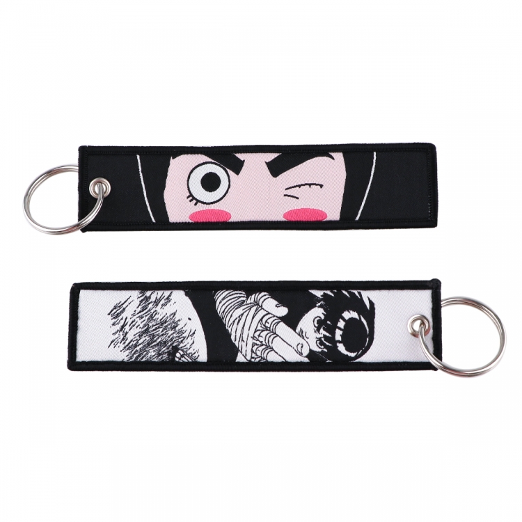 Naruto Double sided color woven label keychain with thickened hanging rope 13x3cm 10G price for 5 pcs