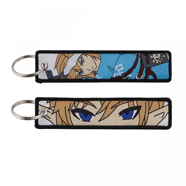 Skeleton Jack Double sided color woven label keychain with thickened hanging rope 13x3cm 10G price for 5 pcs