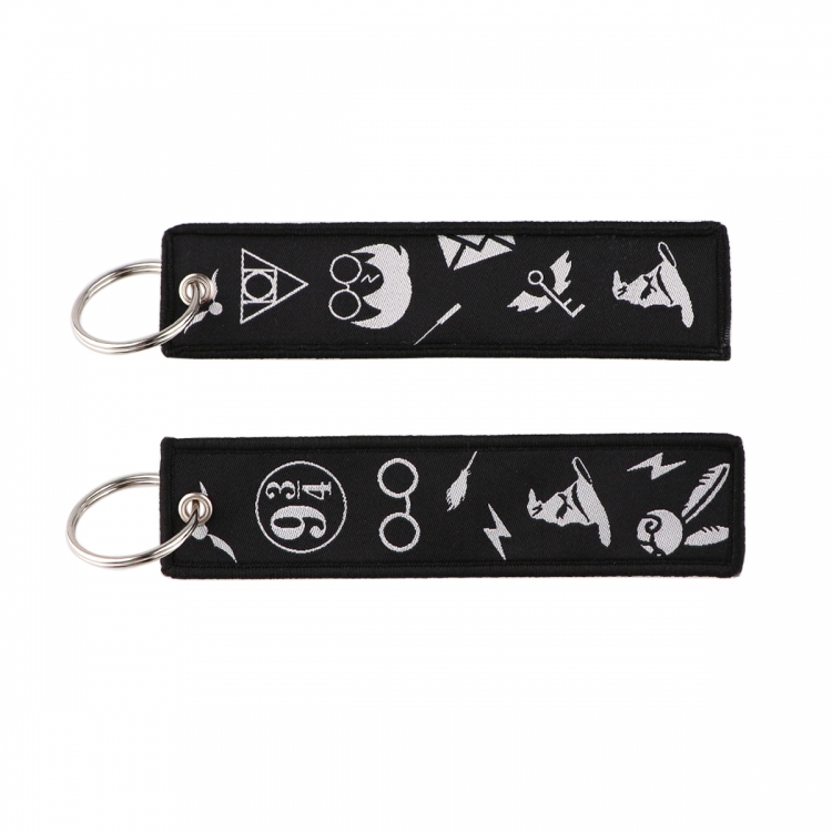 Skeleton Jack Double sided color woven label keychain with thickened hanging rope 13x3cm 10G price for 5 pcs