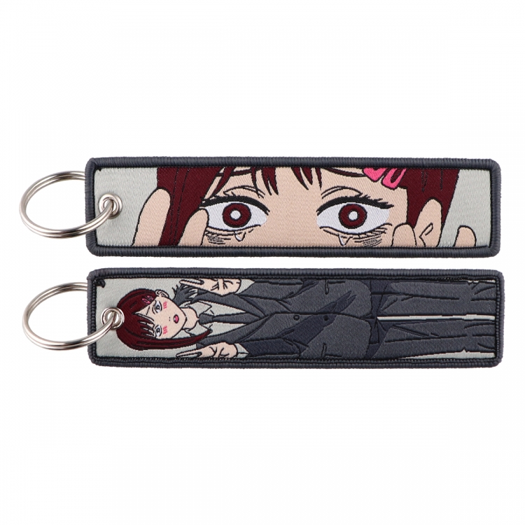 Chainsawman Double sided color woven label keychain with thickened hanging rope 13x3cm 10G price for 5 pcs