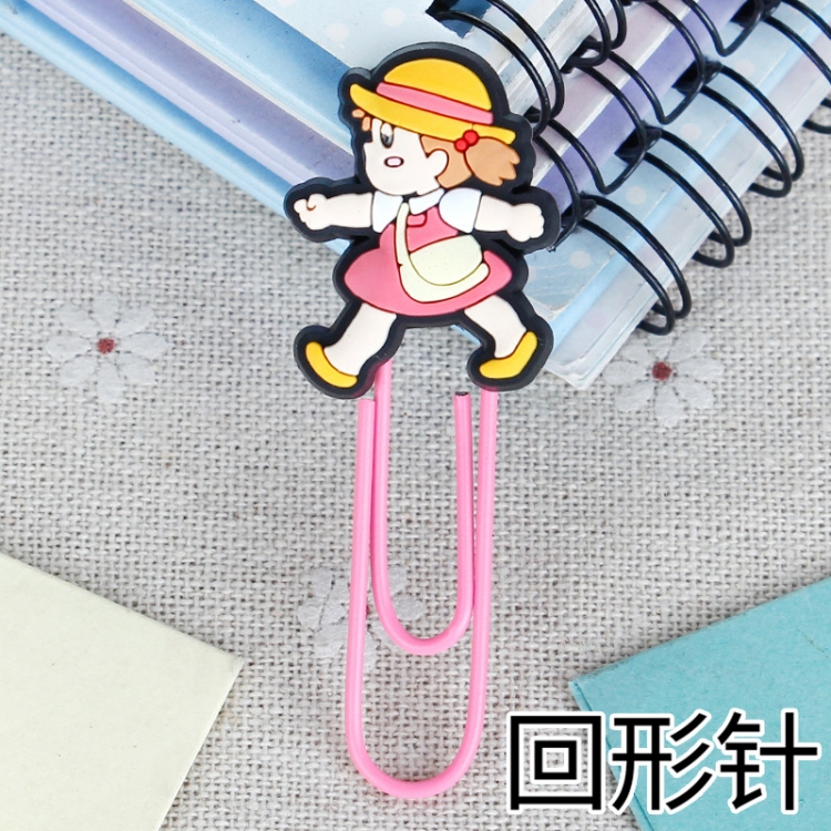 TOTORO U-shaped PVC soft rubber bookmark metal clip stationery colored paper clip price for 20 pcs