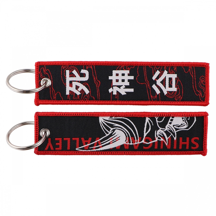 Bleach Double sided color woven label keychain with thickened hanging rope 13x3cm 10G price for 5 pcs