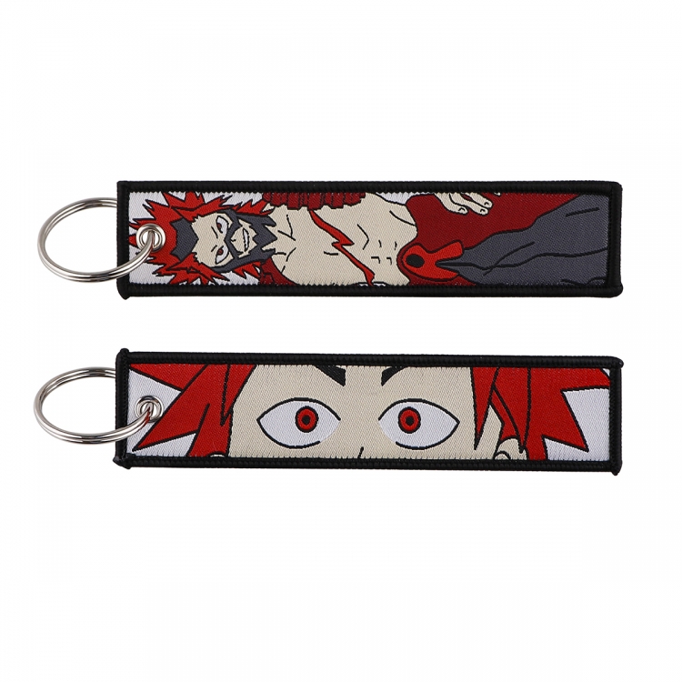 My Hero Academia Double sided color woven label keychain with thickened hanging rope 13x3cm 10G price for 5 pcs