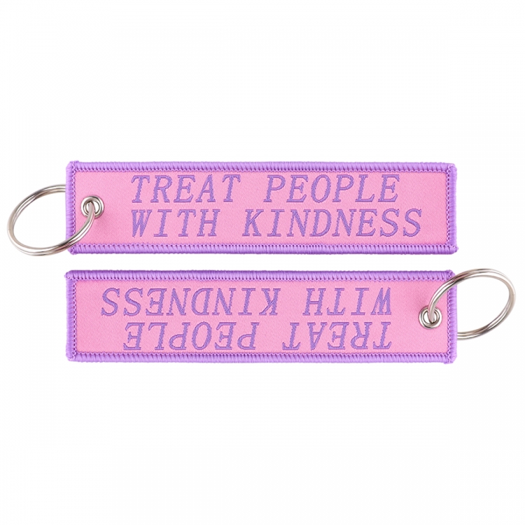 letter Double sided color woven label keychain with thickened hanging rope 13x3cm 10G price for 5 pcs