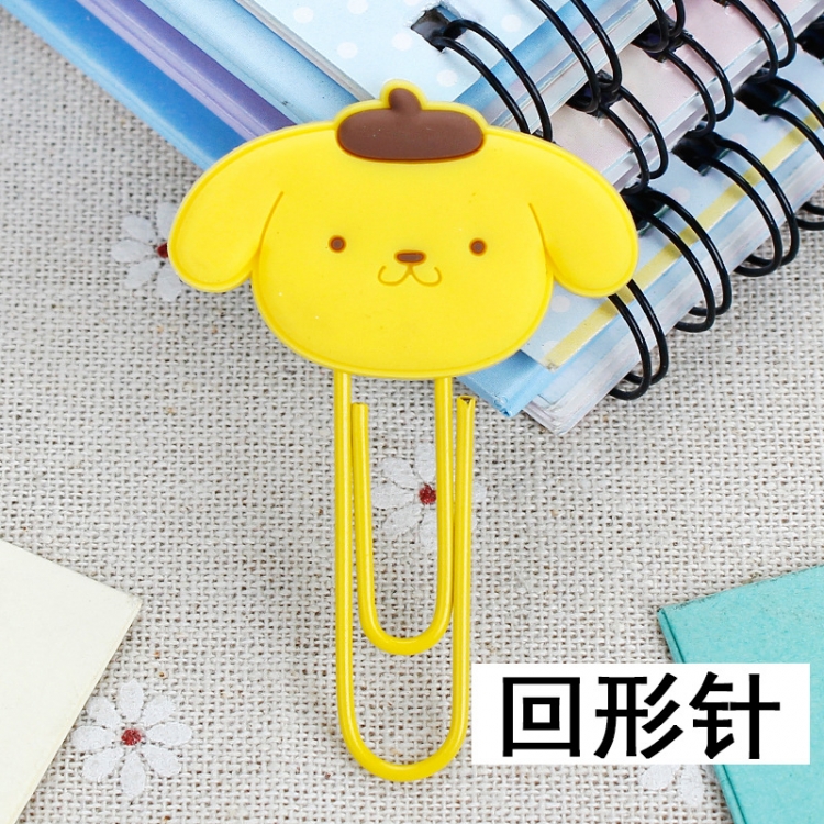 Purin U-shaped PVC soft rubber bookmark metal clip stationery colored paper clip price for 20 pcs