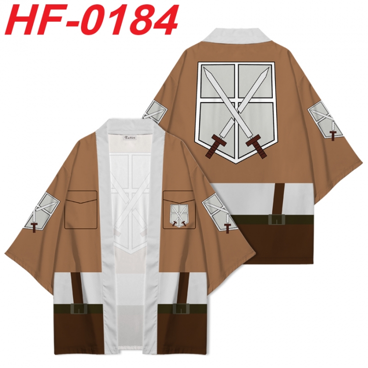 Shingeki no Kyojin Anime digital printed French velvet kimono top from S to 4XL HF-0184