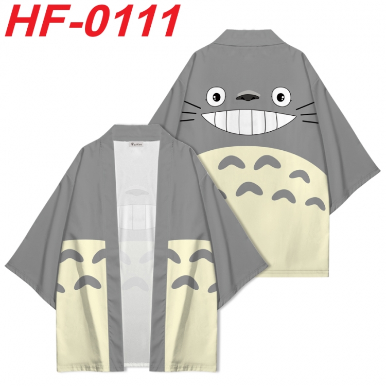 TOTORO Anime digital printed French velvet kimono top from S to 4XL  HF-0111