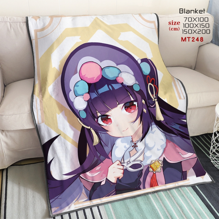 Genshin Impact Anime oversized mink flannel blanket 150X200CM customizable