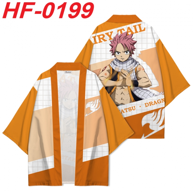Fairy tail Anime digital printed French velvet kimono top from S to 4XL HF-0199