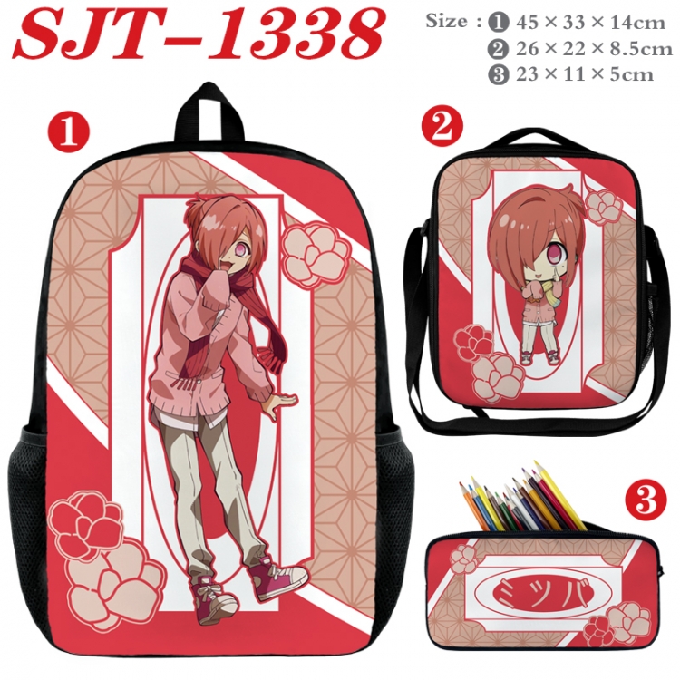 Toilet-bound Hanako-kun Anime nylon canvas backpack pencil case crossbody bag three piece set 45x33x14cm