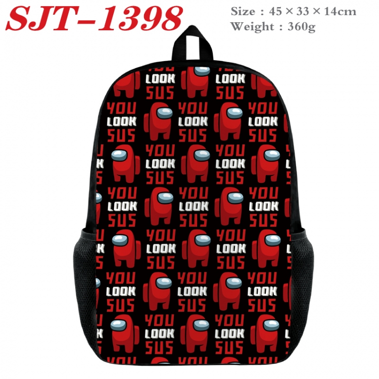 Among us Anime nylon canvas backpack student backpack 45x33x14cm